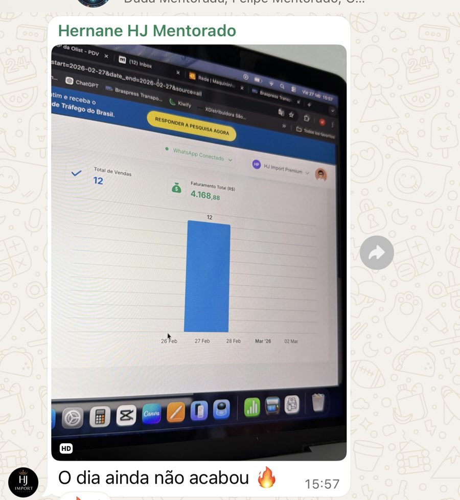 Print: R$ 4.168 antes das 16h, @hj.importpremium